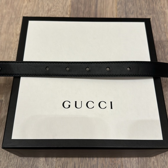Authentic Gucci Double G Black Belt Size 80 / US 26 - Picture 3 of 4